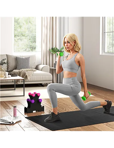 SPORTNOW 2 x 1kg, 2 x 2kg, 2 x 3kg Dumbbells Set with Dumbbell Rack, Hand Weights for Home Gym Training