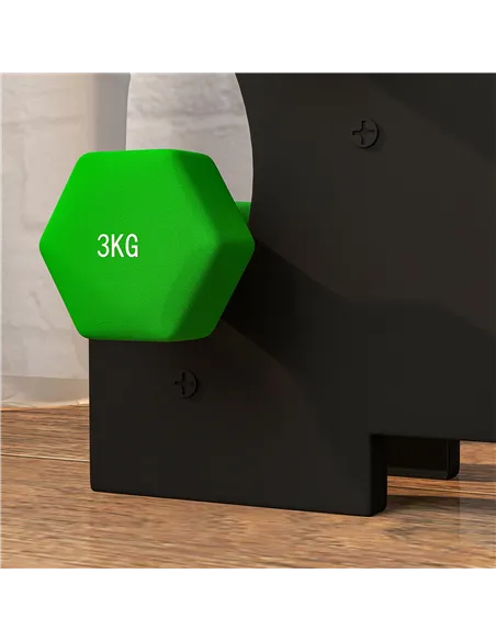SPORTNOW 2 x 1kg, 2 x 2kg, 2 x 3kg Dumbbells Set with Dumbbell Rack, Hand Weights for Home Gym Training