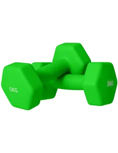 SPORTNOW 2 x 5kg Hexagonal Dumbbells Weights Set with Non-Slip Grip for Home Gym Workout, Green