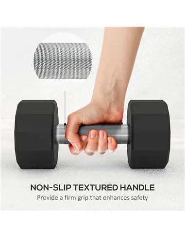 SPORTNOW Dumbbells Weights Set with 12-Sided Shape and Non-Slip Grip for Men Women Home Gym Workout, 2 x 6kg