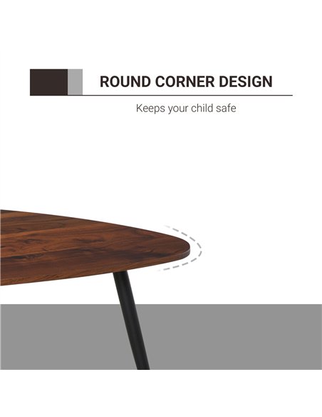 HOMCOM Set of Two Scandinavian-Style Coffee Tables - Walnut