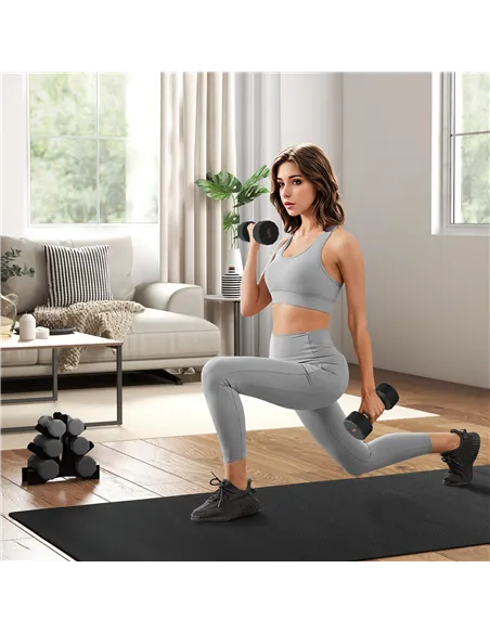 SPORTNOW Dumbbells Weights Set with 12-Sided Shape and Non-Slip Grip for Men Women Home Gym Workout, 2 x 12kg