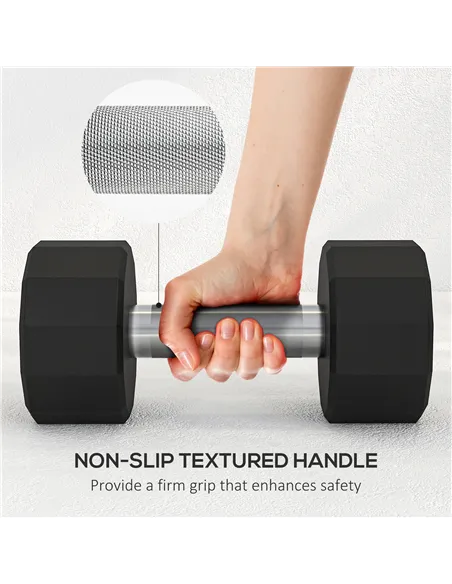 SPORTNOW Dumbbells Weights Set with 12-Sided Shape and Non-Slip Grip for Men Women Home Gym Workout, 2 x 12kg
