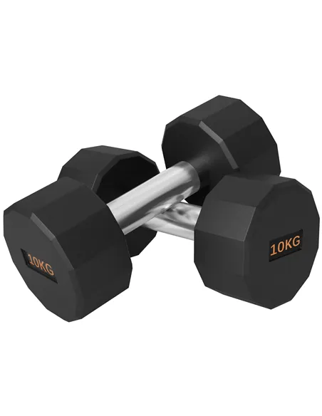 SPORTNOW Dumbbells Weights Set with 12-Sided Shape and Non-Slip Grip for Men Women Home Gym Workout, 2 x 10kg