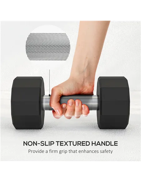 SPORTNOW Dumbbells Weights Set with 12-Sided Shape and Non-Slip Grip for Men Women Home Gym Workout, 2 x 10kg