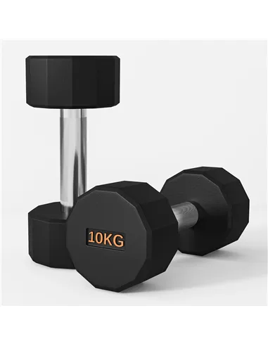 SPORTNOW Dumbbells Weights Set with 12-Sided Shape and Non-Slip Grip for Men Women Home Gym Workout, 2 x 10kg