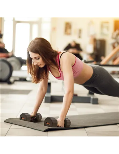 SPORTNOW Dumbbells Weights Set with 12-Sided Shape and Non-Slip Grip for Men Women Home Gym Workout, 2 x 4kg