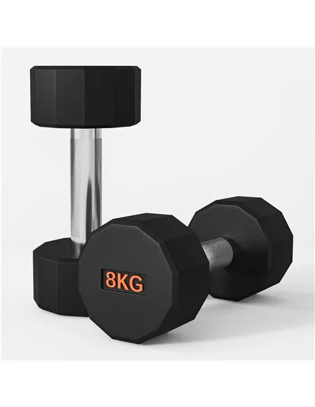 SPORTNOW Dumbbells Weights Set with 12-Sided Shape and Non-Slip Grip for Men Women Home Gym Workout, 2 x 8kg
