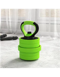 SPORTNOW 30kg Four-In-One Adjustable Weight Dumbbells Set, Barbell, Kettlebell, Push Up Stand - Green 2