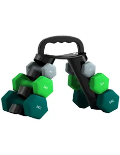 SPORTNOW Dumbbells Set with Storage Rack, 2 x 1kg, 2 x 3kg, 2 x 5kg, Grey