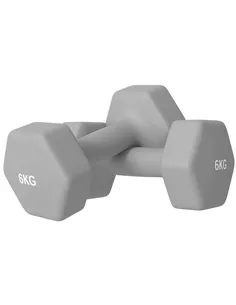 SPORTNOW 2 x 6kg Hexagonal Dumbbells Weights Set with Non-Slip Grip for Home Gym Workout, Grey