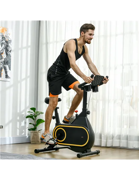 SPORTNOW Magnetic Indoor Cycling Bike, Exercise Bike with Silent Flywheel, LCD Display, Tablet Holder, Comfortable Seat