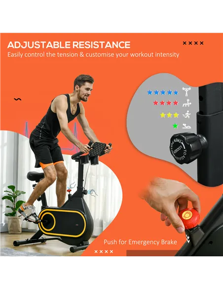 SPORTNOW Magnetic Indoor Cycling Bike, Exercise Bike with Silent Flywheel, LCD Display, Tablet Holder, Comfortable Seat