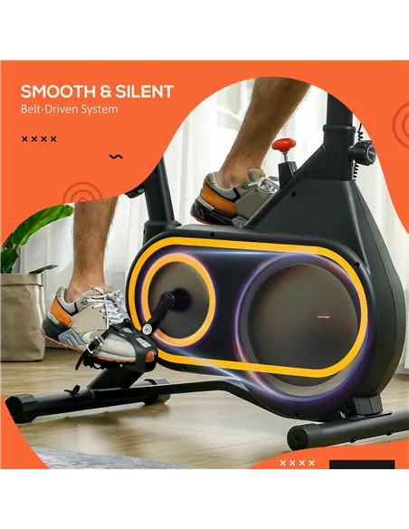 SPORTNOW Magnetic Indoor Cycling Bike, Exercise Bike with Silent Flywheel, LCD Display, Tablet Holder, Comfortable Seat