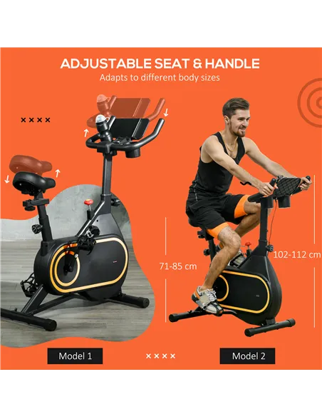 SPORTNOW Magnetic Indoor Cycling Bike, Exercise Bike with Silent Flywheel, LCD Display, Tablet Holder, Comfortable Seat