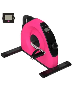 SPORTNOW Mini Exercise Bike, Portable Pedal Exerciser with LCD Display for Legs, Arms, Rehabilitation, Therapy, Pink