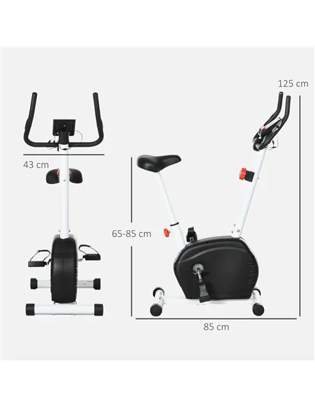SPORTNOW Quiet Exercise Bike with 8-Level Magnetic Resistance and Heart Rate Sensor, for Home Gym, White and black
