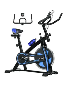 SPORTNOW Exercise Bike, Indoor Stationary Bike, Cycling Machine with Adjustable Seat and Resistance for Home Gym Workout, Blue