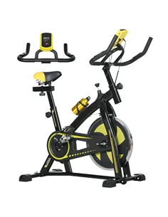 SPORTNOW Exercise Bike, Indoor Stationary Bike, Cycling Machine with Adjustable Seat and Resistance for Home Gym Workout, Yellow