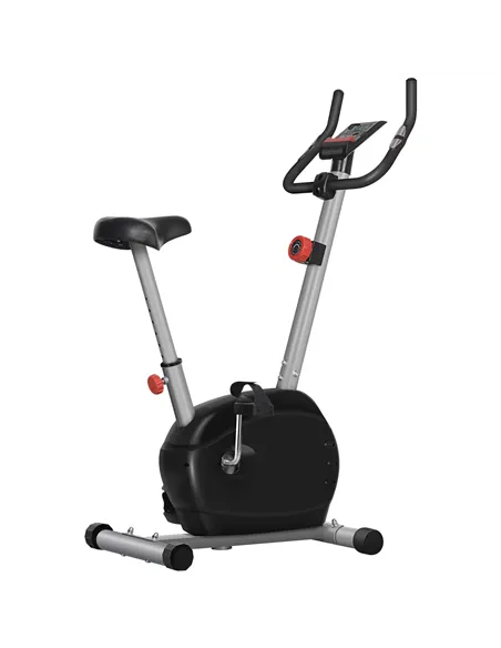 SPORTNOW Quiet Exercise Bike with 8-Level Magnetic Resistance and Heart Rate Sensor, for Home Gym, Grey and black