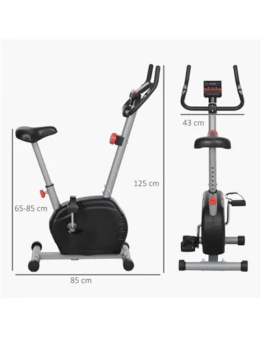 SPORTNOW Quiet Exercise Bike with 8-Level Magnetic Resistance and Heart Rate Sensor, for Home Gym, Grey and black