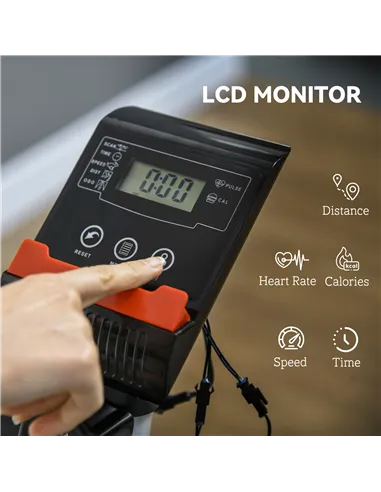 SPORTNOW Quiet Exercise Bike with 8-Level Magnetic Resistance and Heart Rate Sensor, for Home Gym, Grey and black