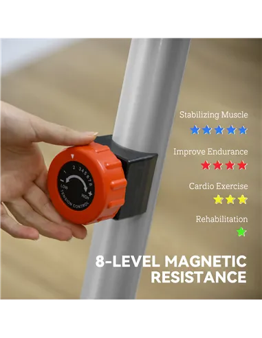 SPORTNOW Quiet Exercise Bike with 8-Level Magnetic Resistance and Heart Rate Sensor, for Home Gym, Grey and black