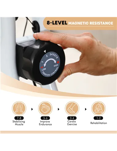 SPORTNOW Folding and Quiet Exercise Bike with 8-Level Magnetic Resistance and Heart Rate Sensor, for Home Gym, Black and White