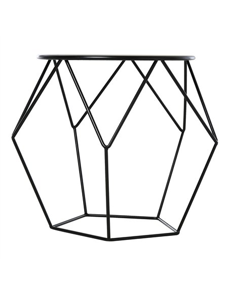 HOMCOM Round Side Table, Minimalist End Table with Steel Frame, Small Coffee Table for Living Room, Bedroom, Black