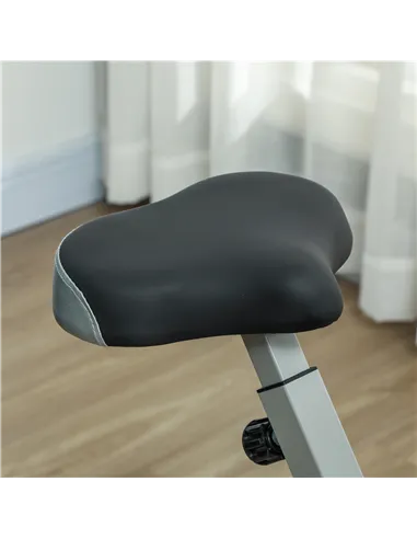 SPORTNOW Folding and Quiet Exercise Bike with 8-Level Magnetic Resistance and Heart Rate Sensor, for Home Gym, Black and Grey