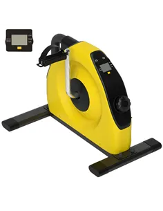 SPORTNOW Mini Exercise Bike, Portable Pedal Exerciser with LCD Display for Legs, Arms, Rehabilitation, Therapy, Yellow