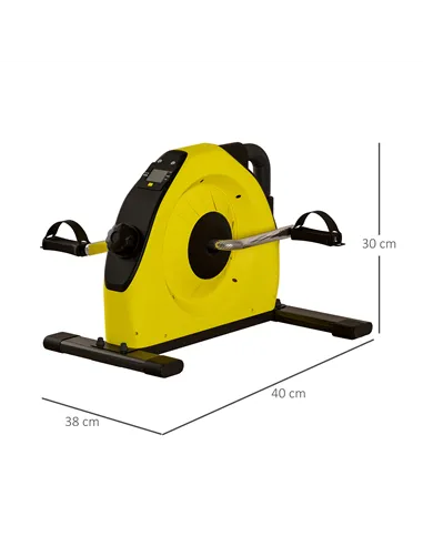 SPORTNOW Mini Exercise Bike, Portable Pedal Exerciser with LCD Display for Legs, Arms, Rehabilitation, Therapy, Yellow