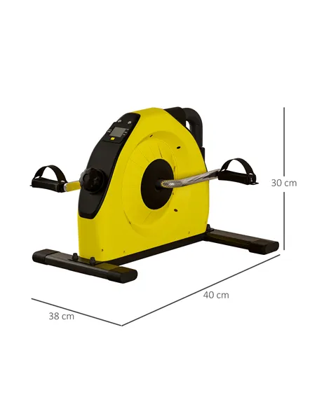 SPORTNOW Mini Exercise Bike, Portable Pedal Exerciser with LCD Display for Legs, Arms, Rehabilitation, Therapy, Yellow