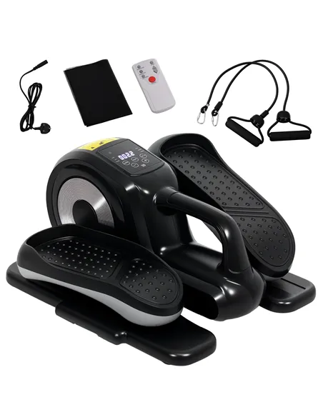 SPORTNOW Under Desk Elliptical Machine, Sit Down Pedal Exerciser with Forward and Reverse Motion, 12 Programs, LCD Monitor, Comp