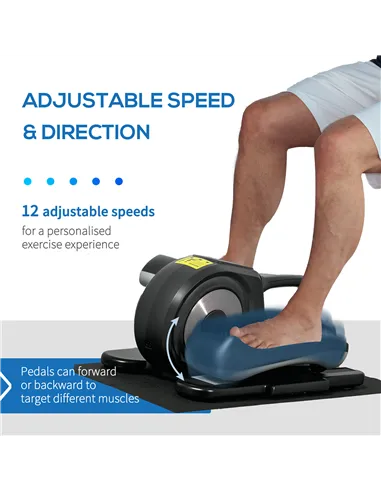 SPORTNOW Under Desk Elliptical Machine, Sit Down Pedal Exerciser with Forward and Reverse Motion, 12 Programs, LCD Monitor, Comp