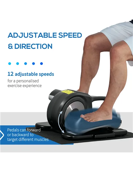 SPORTNOW Under Desk Elliptical Machine, Sit Down Pedal Exerciser with Forward and Reverse Motion, 12 Programs, LCD Monitor, Comp