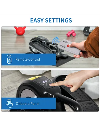 SPORTNOW Under Desk Elliptical Machine, Sit Down Pedal Exerciser with Forward and Reverse Motion, 12 Programs, LCD Monitor, Comp