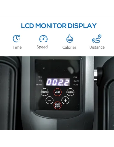 SPORTNOW Under Desk Elliptical Machine, Sit Down Pedal Exerciser with Forward and Reverse Motion, 12 Programs, LCD Monitor, Comp