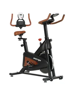 SPORTNOW Quiet Stationary Exercise Bike with Adjustable Resistance, Seat, Black