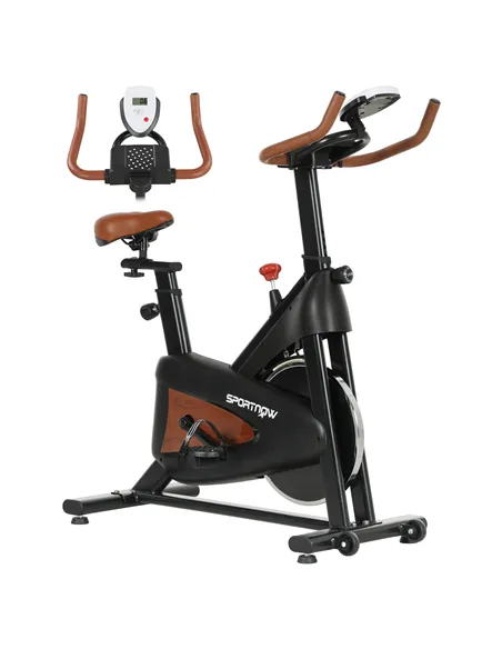 SPORTNOW Quiet Stationary Exercise Bike with Adjustable Resistance, Seat, Black