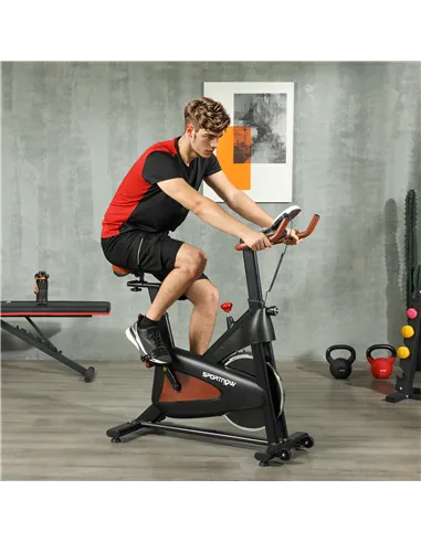 SPORTNOW Quiet Stationary Exercise Bike with Adjustable Resistance, Seat, Black