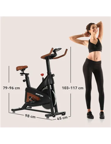SPORTNOW Quiet Stationary Exercise Bike with Adjustable Resistance, Seat, Black