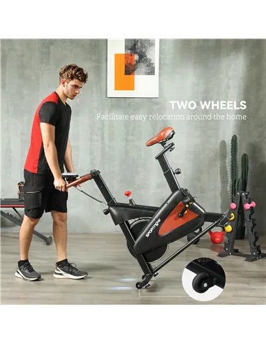 SPORTNOW Quiet Stationary Exercise Bike with Adjustable Resistance, Seat, Black