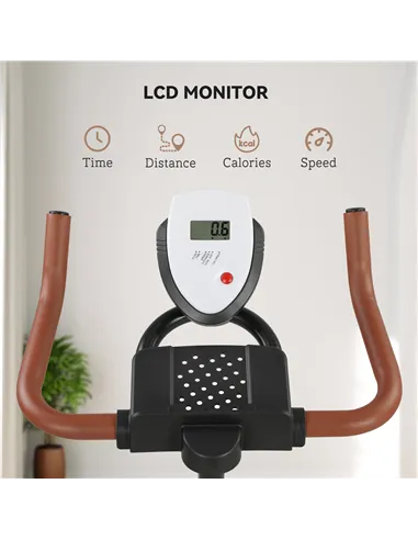 SPORTNOW Quiet Stationary Exercise Bike with Adjustable Resistance, Seat, Black