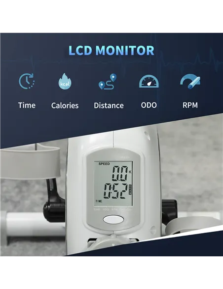 SPORTNOW Pedal Exerciser with Eight Level Magnetic Resistance, with Eight-Level Magnetic Resistance, White
