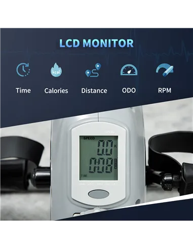 SPORTNOW Pedal Exerciser with Eight Level Magnetic Resistance, with Eight-Level Magnetic Resistance, Grey