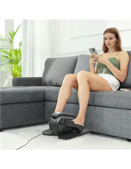 SPORTNOW Under Desk Elliptical Machine, Seated Pedal Exerciser, Mini Elliptical Trainer with LCD Monitor, Remote Control and 10 