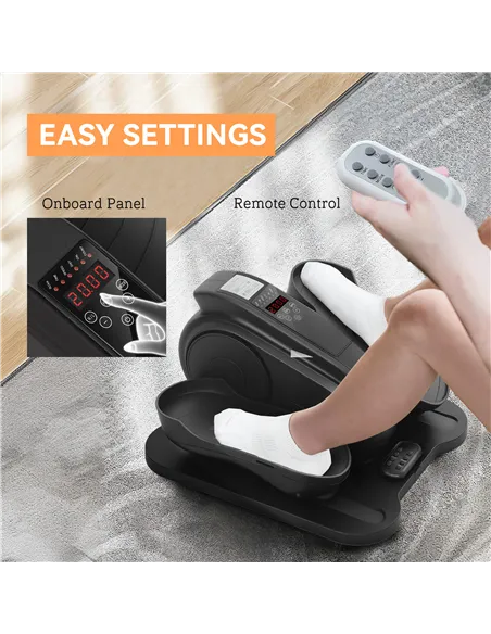 SPORTNOW Under Desk Elliptical Machine, Seated Pedal Exerciser, Mini Elliptical Trainer with LCD Monitor, Remote Control and 10 