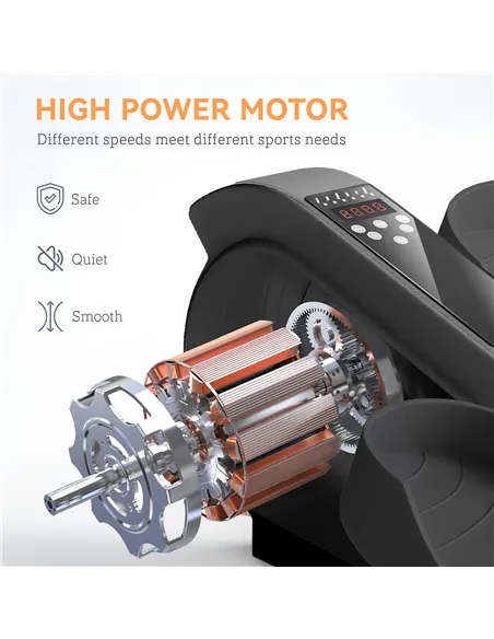 SPORTNOW Under Desk Elliptical Machine, Seated Pedal Exerciser, Mini Elliptical Trainer with LCD Monitor, Remote Control and 10 