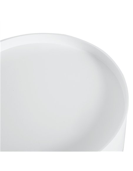 HOMCOM Modern Side Table, Small Coffee Table, Round Bedside Table with Drawer and Wood Legs for Living Room, Bedroom, White